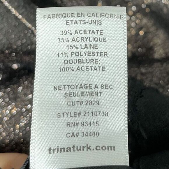 TRINA TURK Dress Womens 2 Bronze Metallic Sleeveless Mini NEW Sheath - Picture 8 of 9